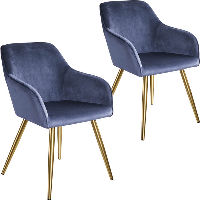 2 Chaises MARILYN Effet Velours Style Scandinave