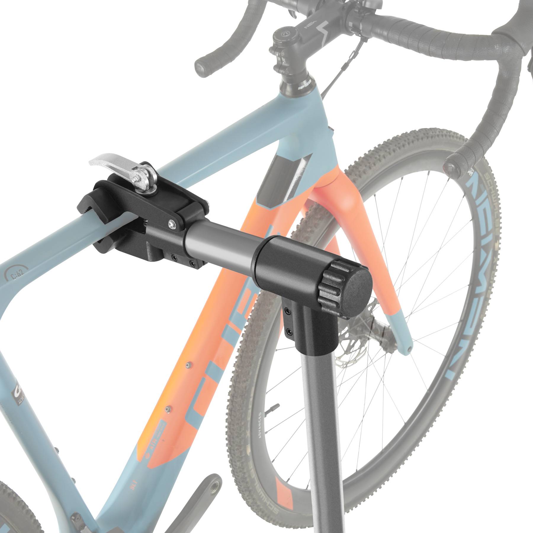 Pied D'Atelier Vélo WilTec - Support Réparation Pivotant 360° - Hauteur Réglable 108-187cm - Plateau Outils Inclus