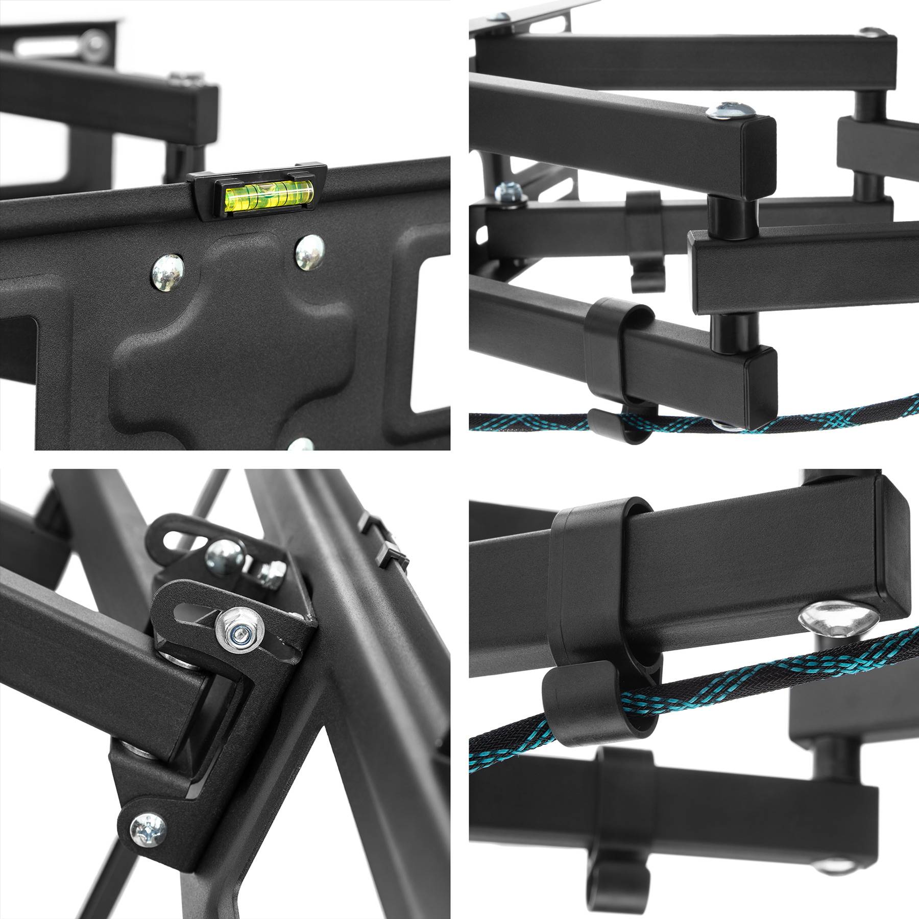 Support TV Mural Orientable 26-60" | Inclinable -15°/+10° | Pivotant 90° | Vesa 400x400 | 40kg Max