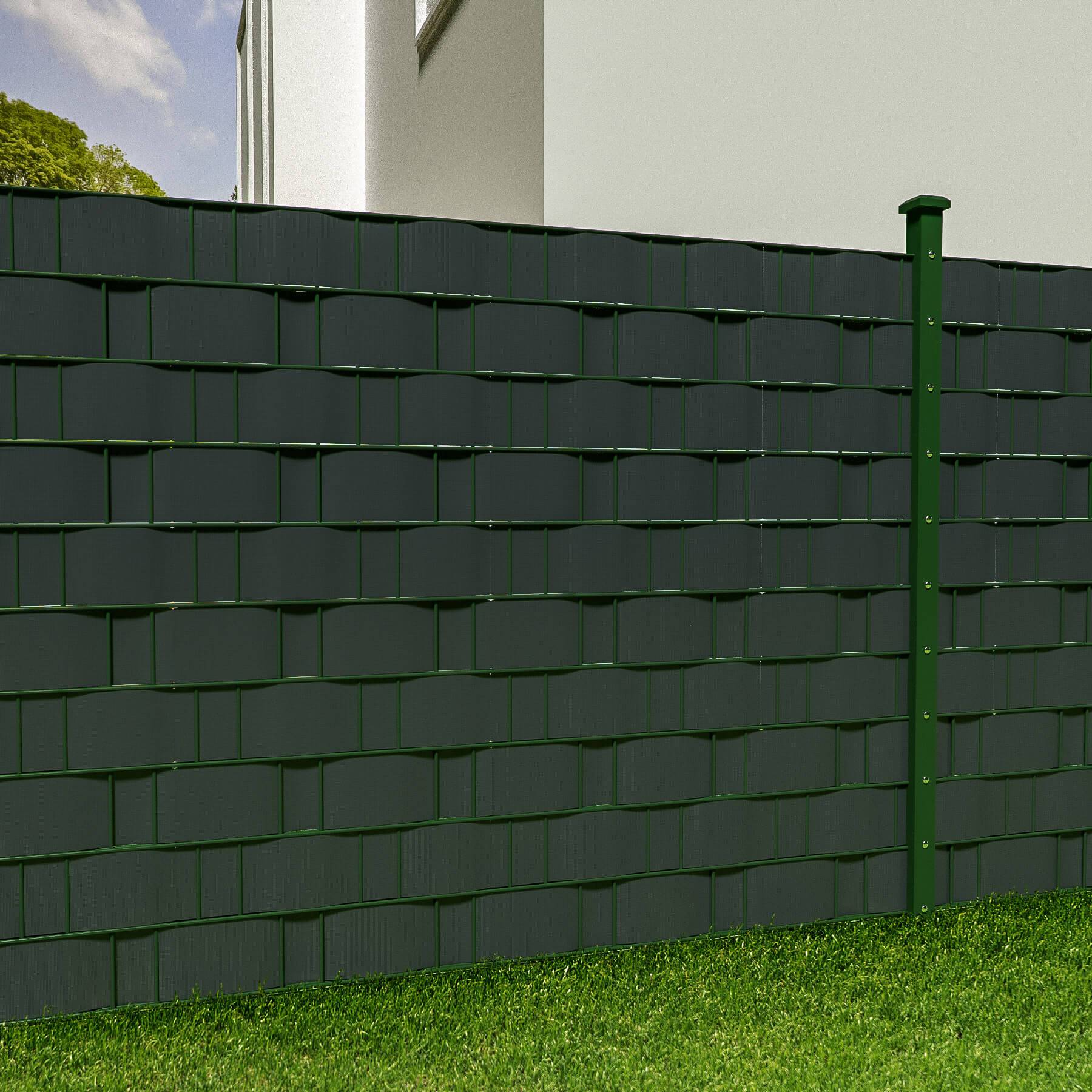 Brise-vue En PVC Pour Balcon Ou Jardin - 1,80m X 3m, Couleur Verte, Résistant Aux Intempéries Et UV, Facile à Monter - 10