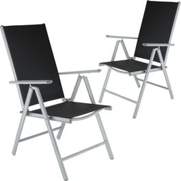 Lot de 2 chaises de jardin pliantes en aluminium