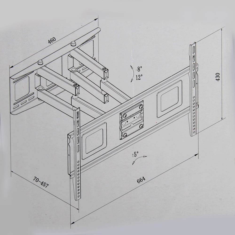 Support Mural TV FORGING MOUNT - Inclinable Pour 37-82" Jusqu'à 60kg