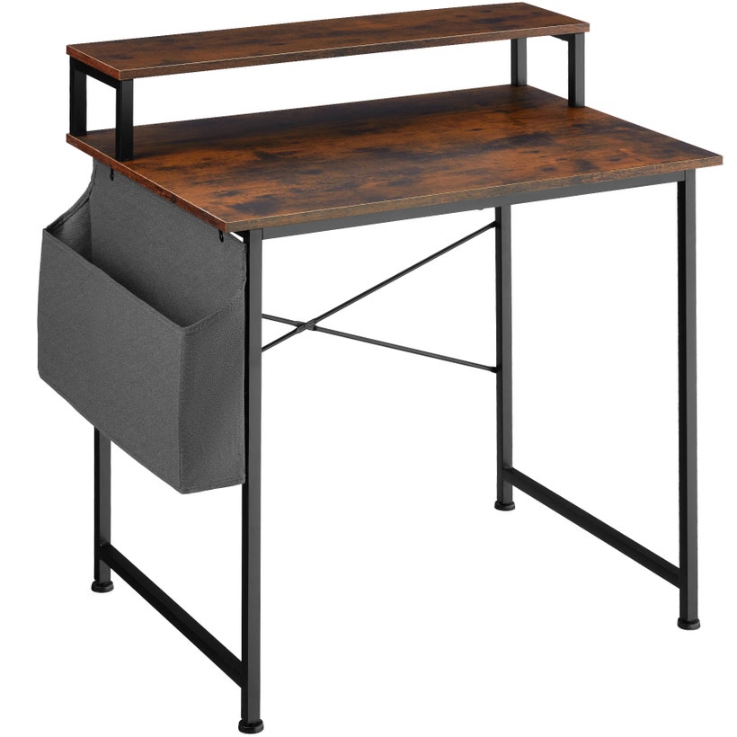 Table de bureau avec étagère de rangement et poche en tissu acheter en  ligne à bas prix