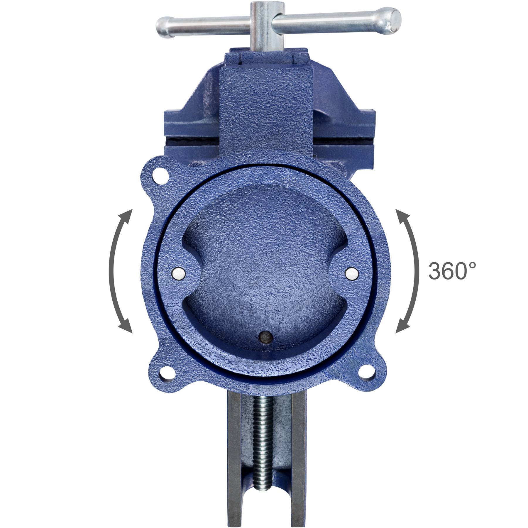 Étau D'établi Navaris – Fonte – Écartement 150 Mm – Plateau Tournant 360° – Neuf