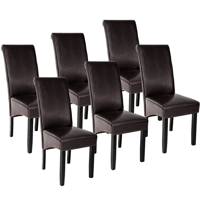 Lot de 6 chaises aspect cuir