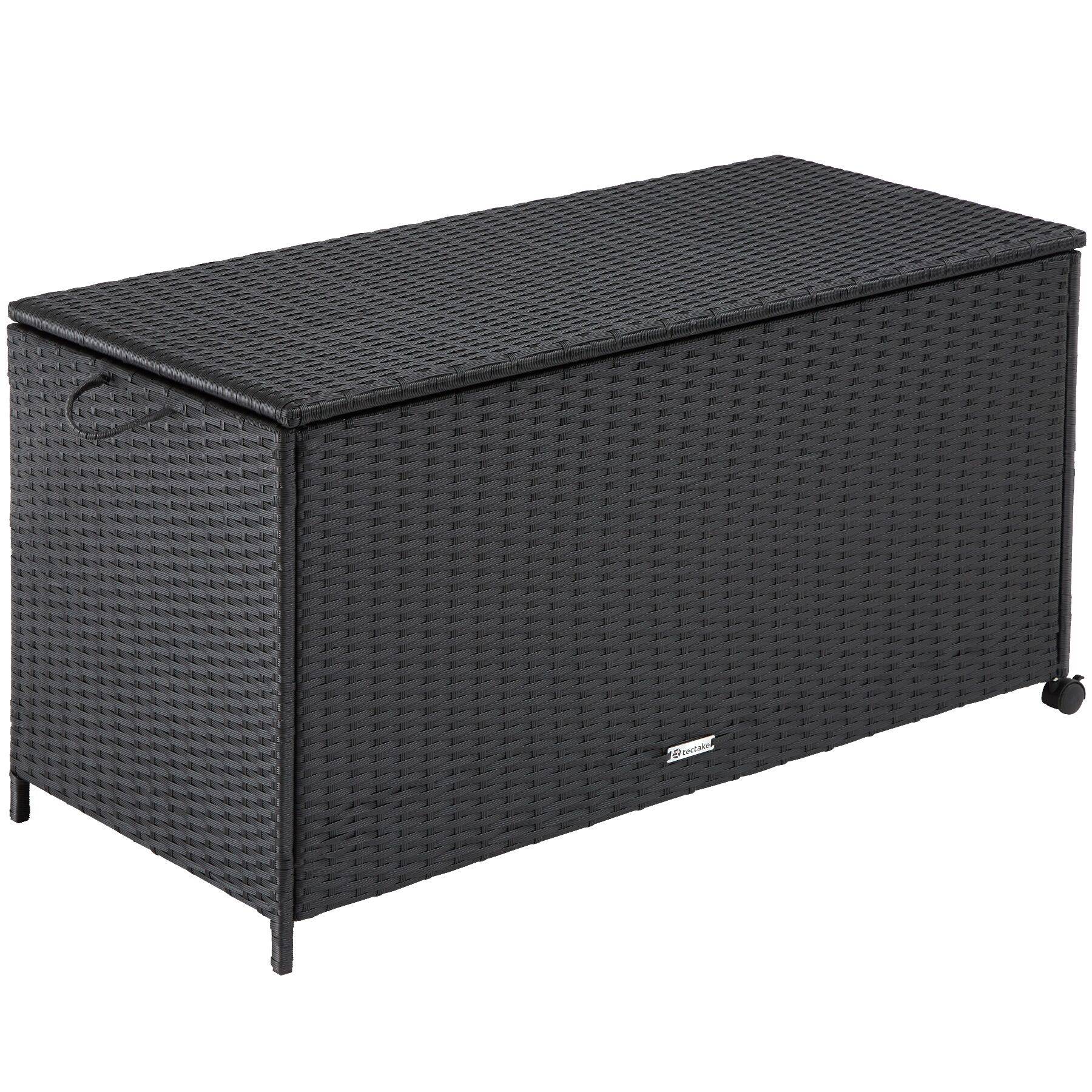 Coffre de rangement avec cadre en aluminium et roues 297l, 117x54x64cm