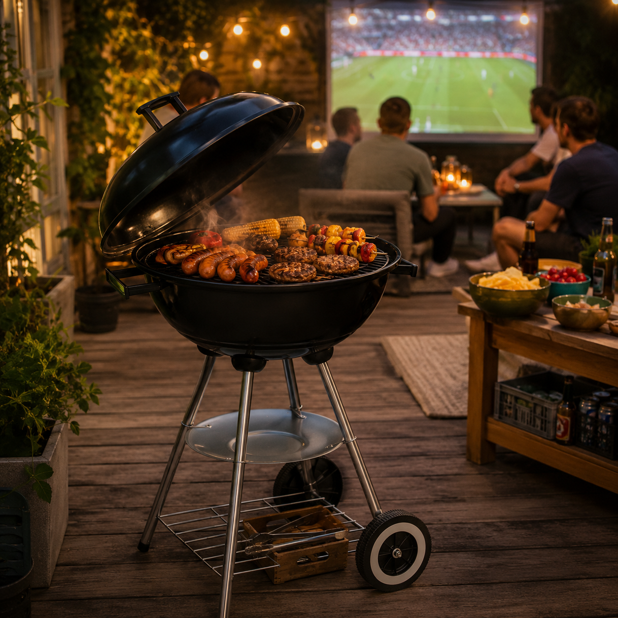 Espace barbecue sur une terrasse estivale