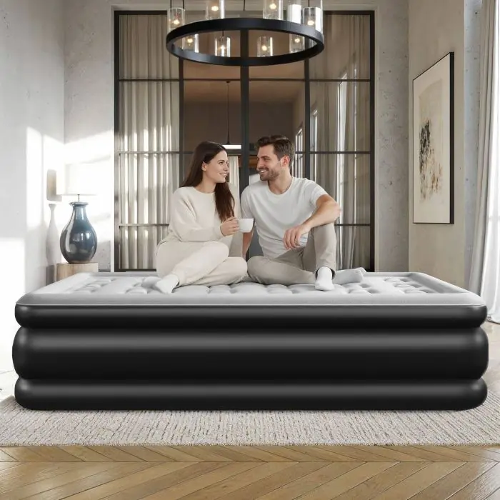 tectake Matelas gonflable avec pompe électrique sac de transport inclus