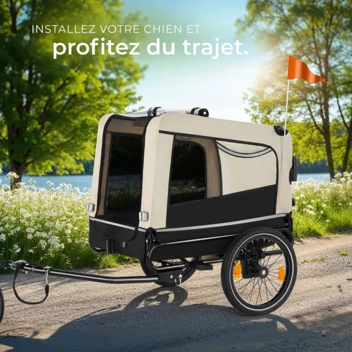 Remorque de Vélo pliable pour animaux - ERROLVES - Rouge et Noir