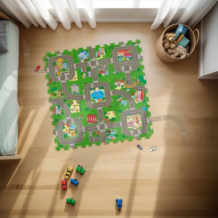 Tapis De Jeu Puzzle Mousse Alphabets Et Chiffres – 86 Pièces – 189 X 189 Cm