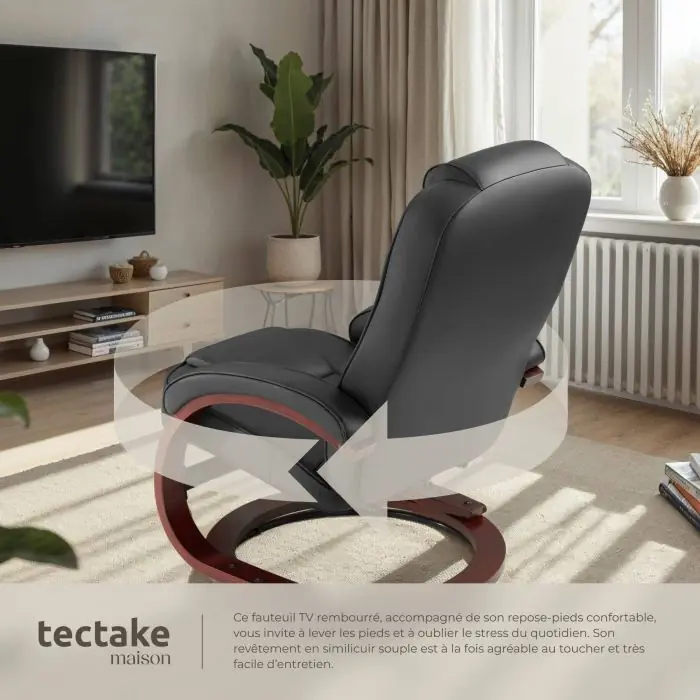 Fauteuil noir similicuir vidaXL | Leroy Merlin