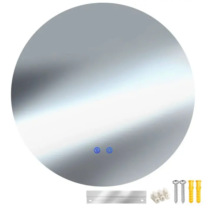 Miroir de salle de bain rond à LED AURORA