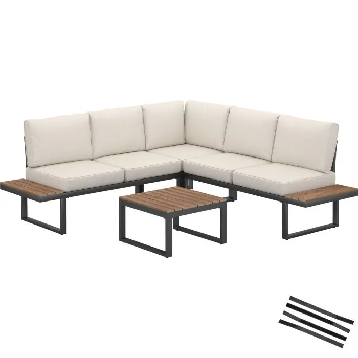 Ensemble de salon de jardin en aluminium Eliar