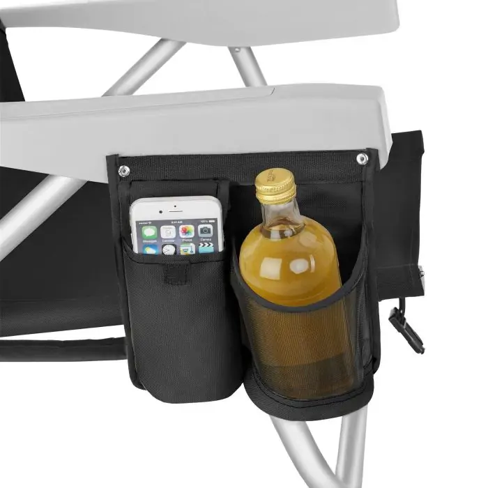 Chaise de camping - TECTAKE - Lot de 2 chaises de camping pliables avec support pour boisson et sac, 60 x 88 x 110 cm - Gris - Sport Chaise de camping - TECTAKE - Lot de 2 chaises de camping pliables avec support pour boisson et sac, 60 x 88 x 110 cm - Gris - Sport