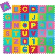 KIDUKU Tapis Mousse Puzzle Bébé 86 Pièces - 3,57 M² - Alphabets Et Chiffres Amovibles - Épaissi 1 Cm - Antidérapant - Lavable - Certifié TÜV