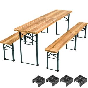 Table de jardin pliante RALF 220 x 50,5 x 77,5 cm avec bancs