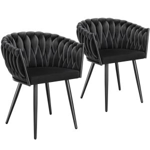 Set de chaises de salle &agrave; manger Astano velours design nou&eacute;