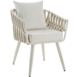 Chaise Lugano au design &laquo; Rope &raquo; avec structure en aluminium