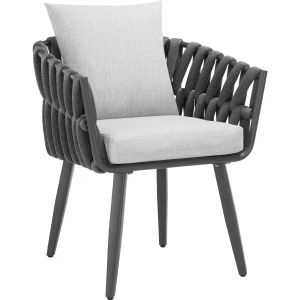 Chaise Lugano au design &laquo; Rope &raquo; avec structure en aluminium