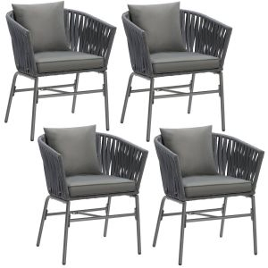Ensemble de chaises VALEIRAS effet corde tress&eacute;e