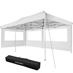 Tonnelle 6 x 3 m avec 2 rideaux