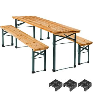 Ensemble table et bancs SISSI 3 pi&egrave;ces pliables