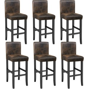 Tabouret de bar en cuir synth&eacute;tique