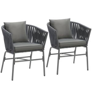 Ensemble de chaises VALEIRAS effet corde tress&eacute;e