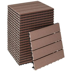 Lot de dalles de terrasse TEGULAS en WPC aspect bois