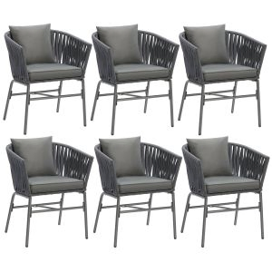 Ensemble de chaises VALEIRAS effet corde tress&eacute;e