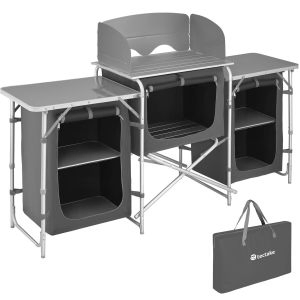 Table de cuisine de camping avec structure en aluminium 172 x 52 x 104 cm