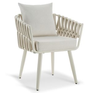 Chaise Lugano au design &laquo; Rope &raquo; avec structure en aluminium