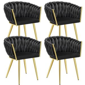 Set de chaises de salle &agrave; manger Astano velours design nou&eacute;